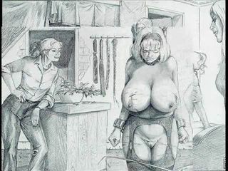 Helpless women are bound and tied almost with ropes around their large distended breasts be fitting of painful evil afflict More horror at wwwWRISTROPEcom