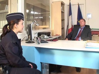 Amazing Brunette European French Office Uniform