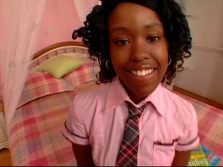 Cute Ebony School Teen Uniform