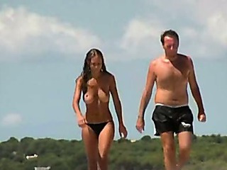 Beach Big Tits Brunette Nudist Outdoor Panty