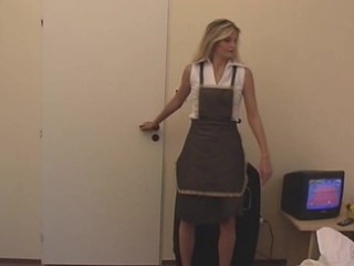 Amateur Blonde Cute German Maid Uniform