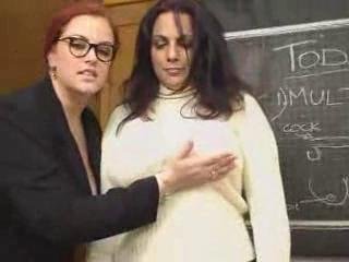 Busty Lesbian Teacher Works Over Hot Student