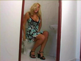 Babe Big Tits Blonde Toilet