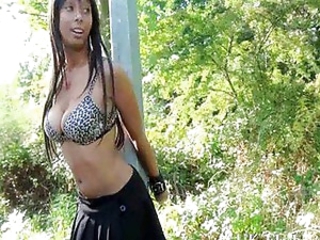 Babe Big Tits Ebony Outdoor Pornstar