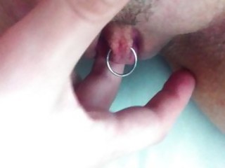 Klitoris Blízký plán Domácí video Masturbace Piercing Vagína