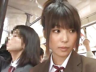 Asian Babe Bus Cute Japanese Public Student Teen Uniform