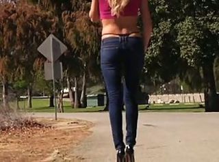 Amazing Jeans Outdoor Pornstar Teen
