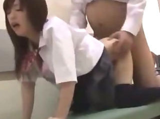 Asiatisch Süss Hundestellung Hardcore Japanisch Schule Strümpfe Student