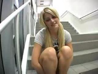 Amazing Blonde Pigtail Student Teen
