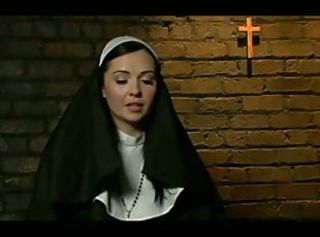 Nun gets rough BDSM assfuck from 2 priests
