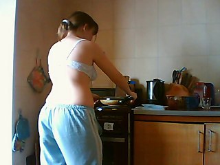 چاق در خانه آشپزخانه روسی