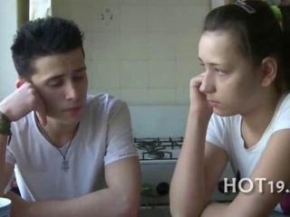 Vụng về Bạn gái Nhà bếp Nga Thiếu niên