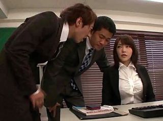 Asian Japanese MILF Office Secretary Threesome