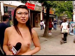 Babe Glasses Nudist Outdoor Public