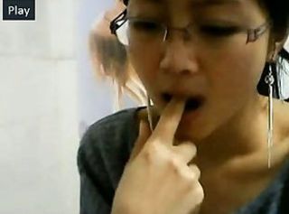 Asian Glasses Masturbating Webcam
