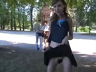 Amateur Outdoor Public Skinny Teen Young