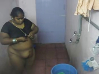BBW  Indian Maid Showers Voyeur