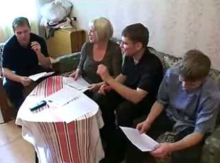 Amatör Grup Olgun Anne Yaşlı ve Genç Rus