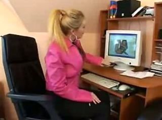 German Blond Prex Mature Anal sex in the office