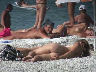 Strand Nudist Utendørs Offentlig Voyeur