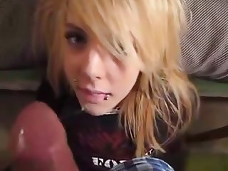 Cumshot Goth Piercing Swallow Teen