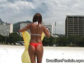 Amatőr Segg Tengerpart Bikini Brazil Latin Szabadban Nézőpont Tini